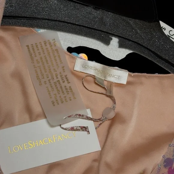 NWT LoveShackFancy Party Mini Dress Spring Metallic Iridescent Sequin Formal - Picture 5 of 8